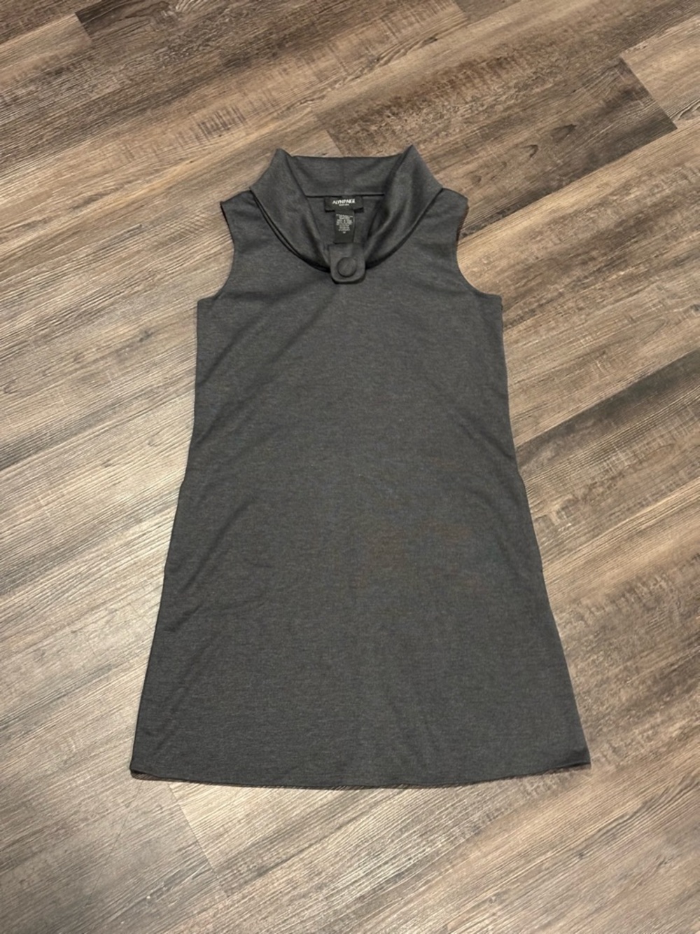 Alyn Paige Charcoal Sleeveless Mock Neck Dress